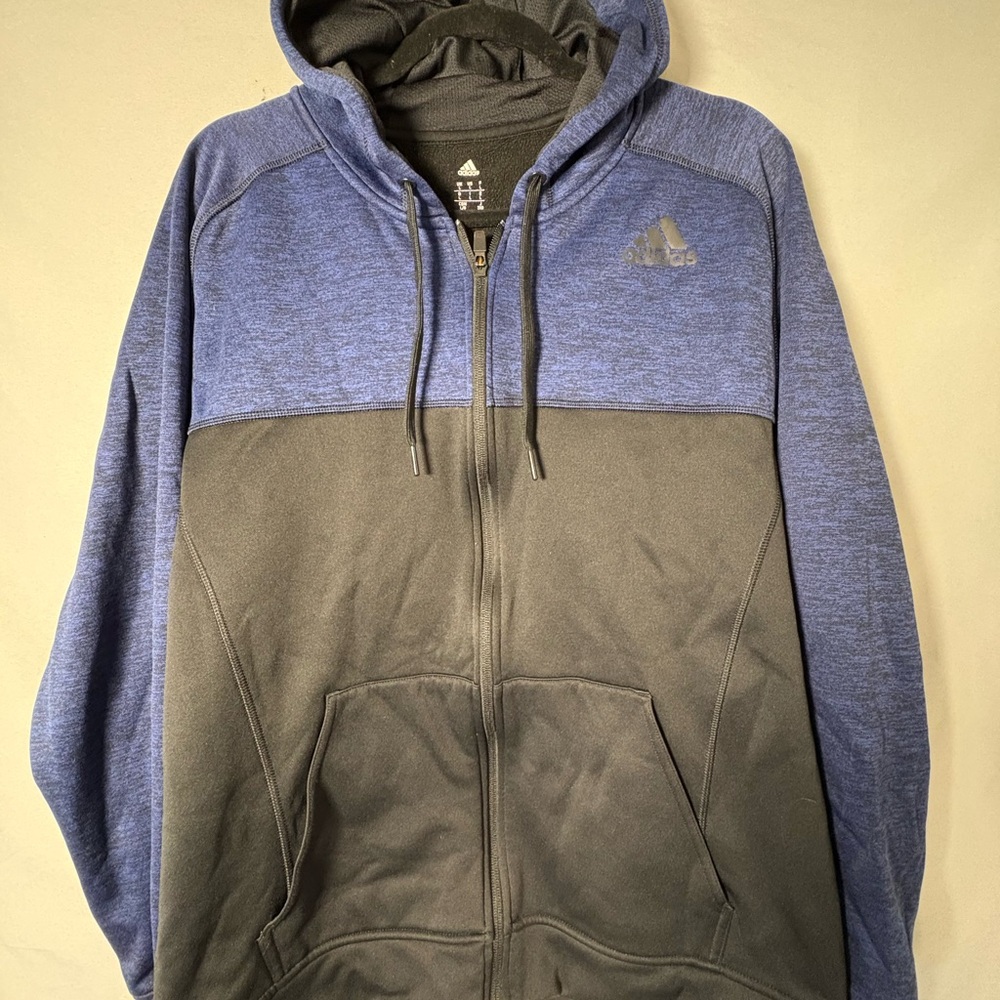 Adidas Women's Size L Blue and Black Zip-Up Jacket